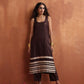 trueBrowns Brown Metallic Straight Kurta Set | Swadesiicart