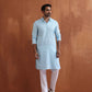 trueBrowns Men's Blue Sequin Chanderi Kurta | Swadesiicart