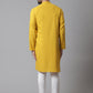 Even Apparels Yellow Pure Cotton Kurta With Band Collar | Swadesiicart