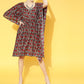 InWeave Women's Maroon Floral Jaal Print Kaftan Dress - Swadesiicart