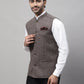 Even Apparels Men's Brown Nehru Jacket With Welt Pockets | Swadesiicart
