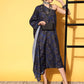InWeave Women's Indigo Boota Print One Shoulder Kaftan Dress - Swadesiicart