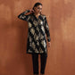 trueBrowns Black Metallic Straight Kurta Co-ord Set - Swadesiicart