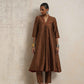trueBrowns Brown Silk Kurta Set | Swadesiicart