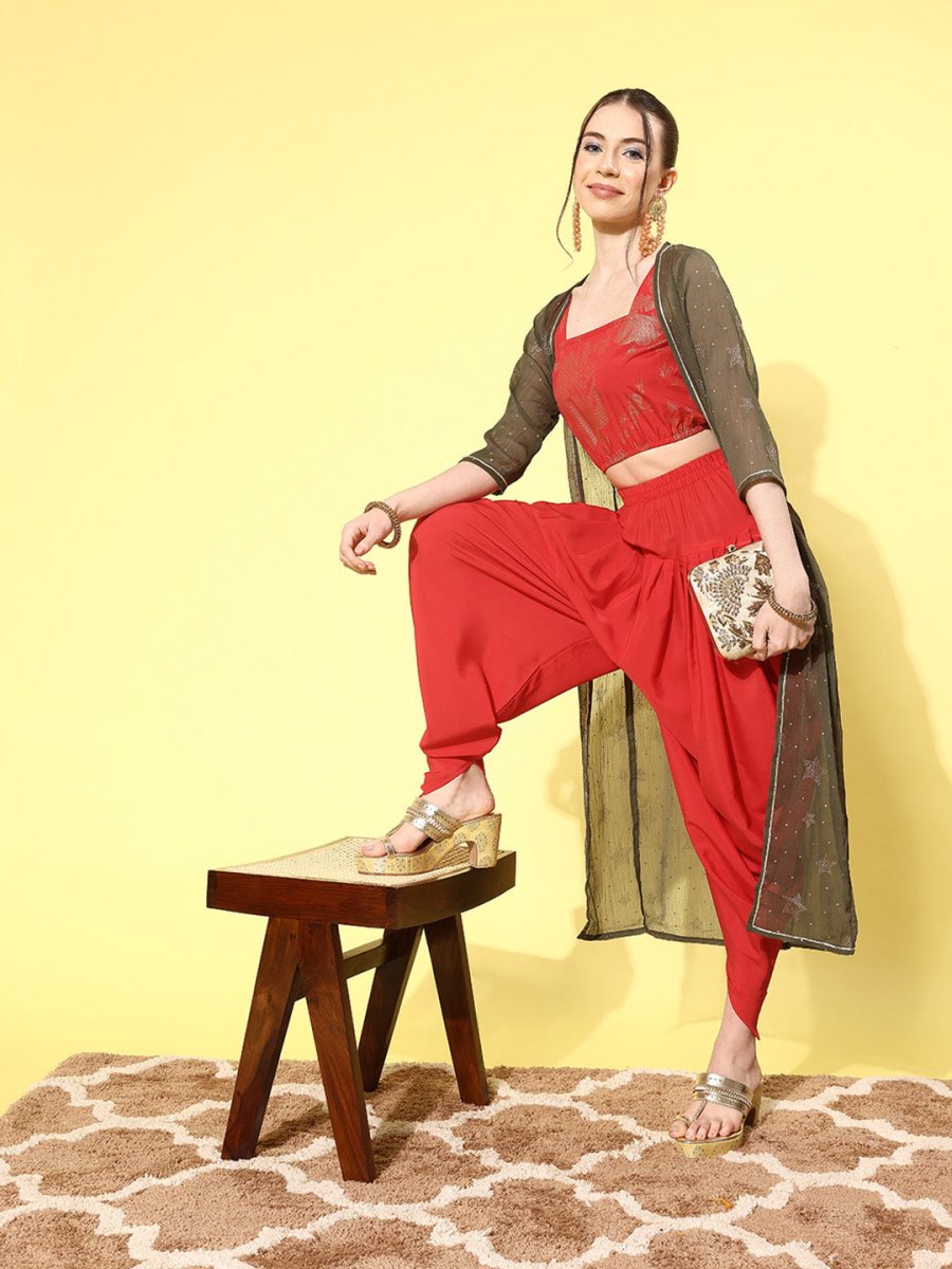 Ahalyaa Printed Co-Ords With Shrug - Swadesiicart