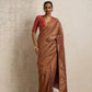 trueBrowns Brown Gold Lurex Ready To Wear Saree | Swadesiicart