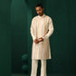 trueBrowns Men's Ivory Multi Colour Striped Cotton Kurta | Swadesiicart
