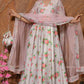 Pomcha Jaipur Flamingo Chandheri Anarkali Set | Swadesiicart
