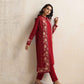 trueBrowns Red Kashmiri Woollen Jacket 3pc Set | Swadesiicart