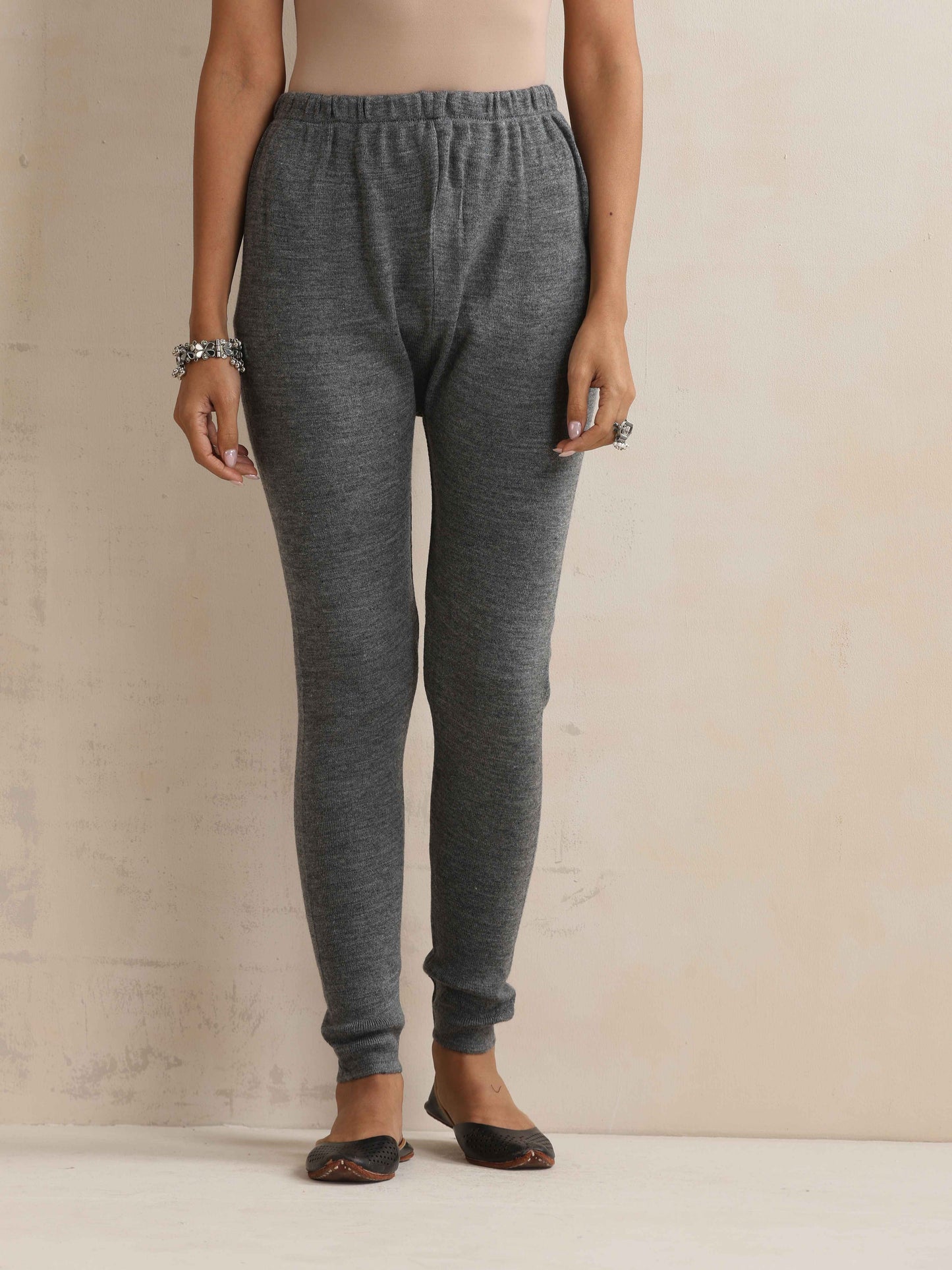 trueBrowns Grey Woollen Leggings | Swadesiicart