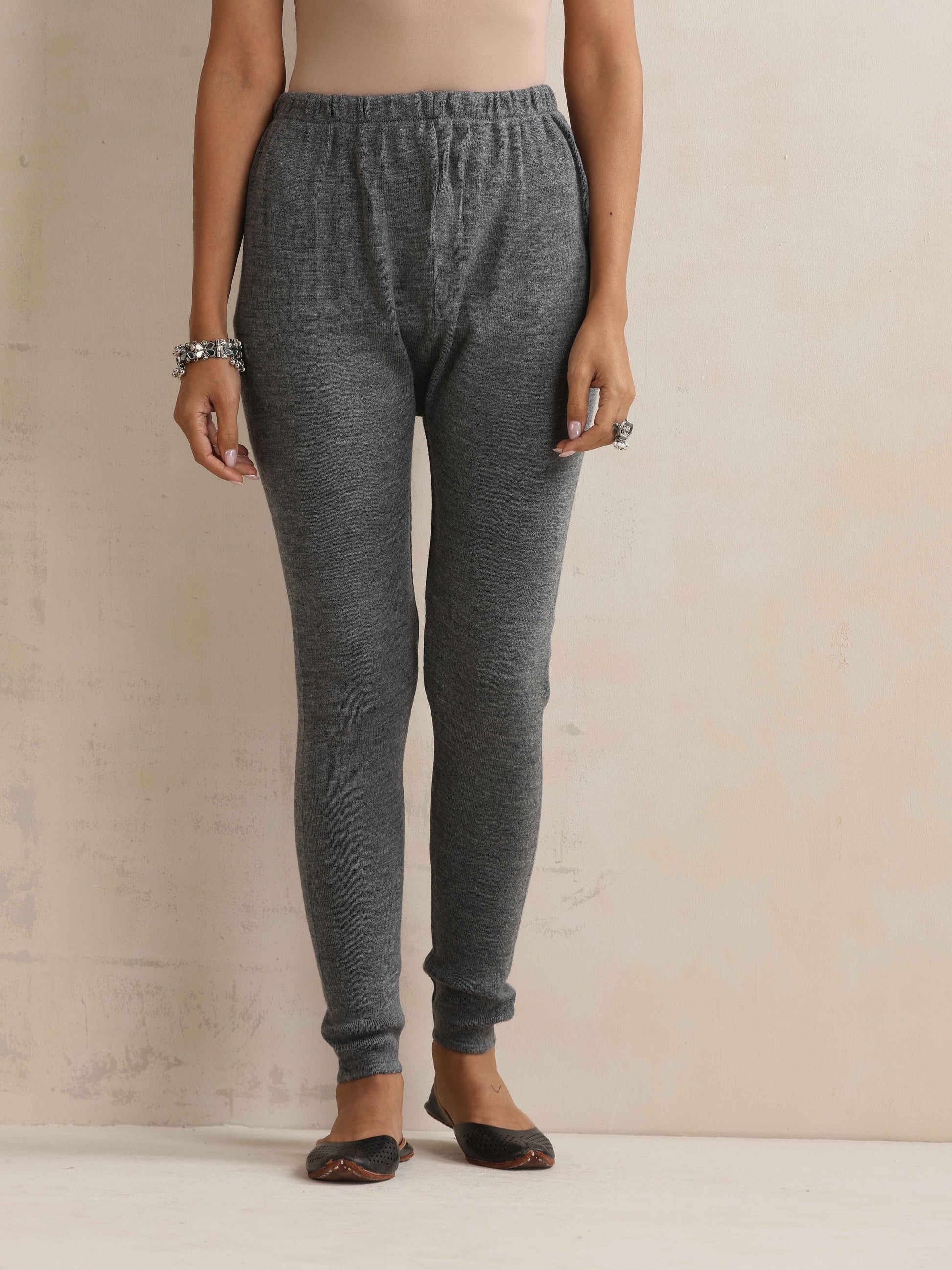trueBrowns Grey Woollen Leggings | Swadesiicart