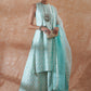 InWeave Women's Powder Blue Jacquard Halter Kurta Set W Powder Blue Or Dupatta - Swadesiicart