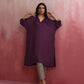 trueBrowns Purple Modal Kimono Kurta Set | Swadesiicart