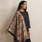 trueBrowns Black Embroidered Woollen Stole | Swadesiicart