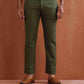 trueBrowns Men's Olive Green Cotton Twill Pants | Swadesiicart