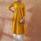InWeave Women's Mustard Mirror Work Flared Kurta - Swadesiicart