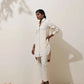 trueBrowns Off-White Cotton Linen Kurta Co-Ord Set - Swadesiicart