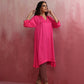 trueBrowns Pink Modal Kimono Kurta Set - Swadesiicart