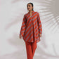 trueBrowns Orange Cotton Print Co-ord Set - Swadesiicart