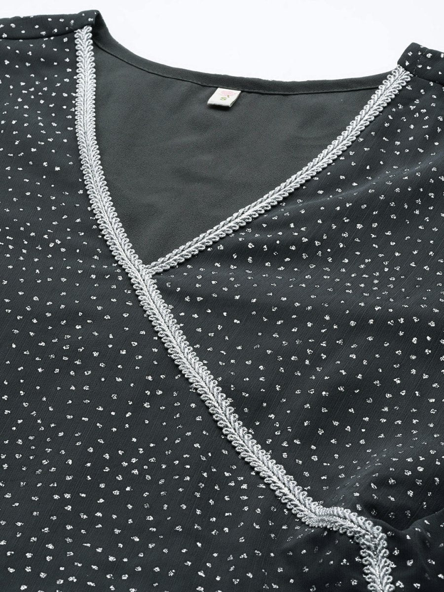 Ahalyaa Printed Angrakha Gotta Patti Kurta With Palazzos | Swadesiicart