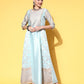 Ahalyaa Women Blue Ethnic Motifs Dress | Swadesiicart