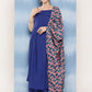 InWeave Women's Ink Blue Strappy Set With Navy Pink Lotus Cr Dupatta - Swadesiicart