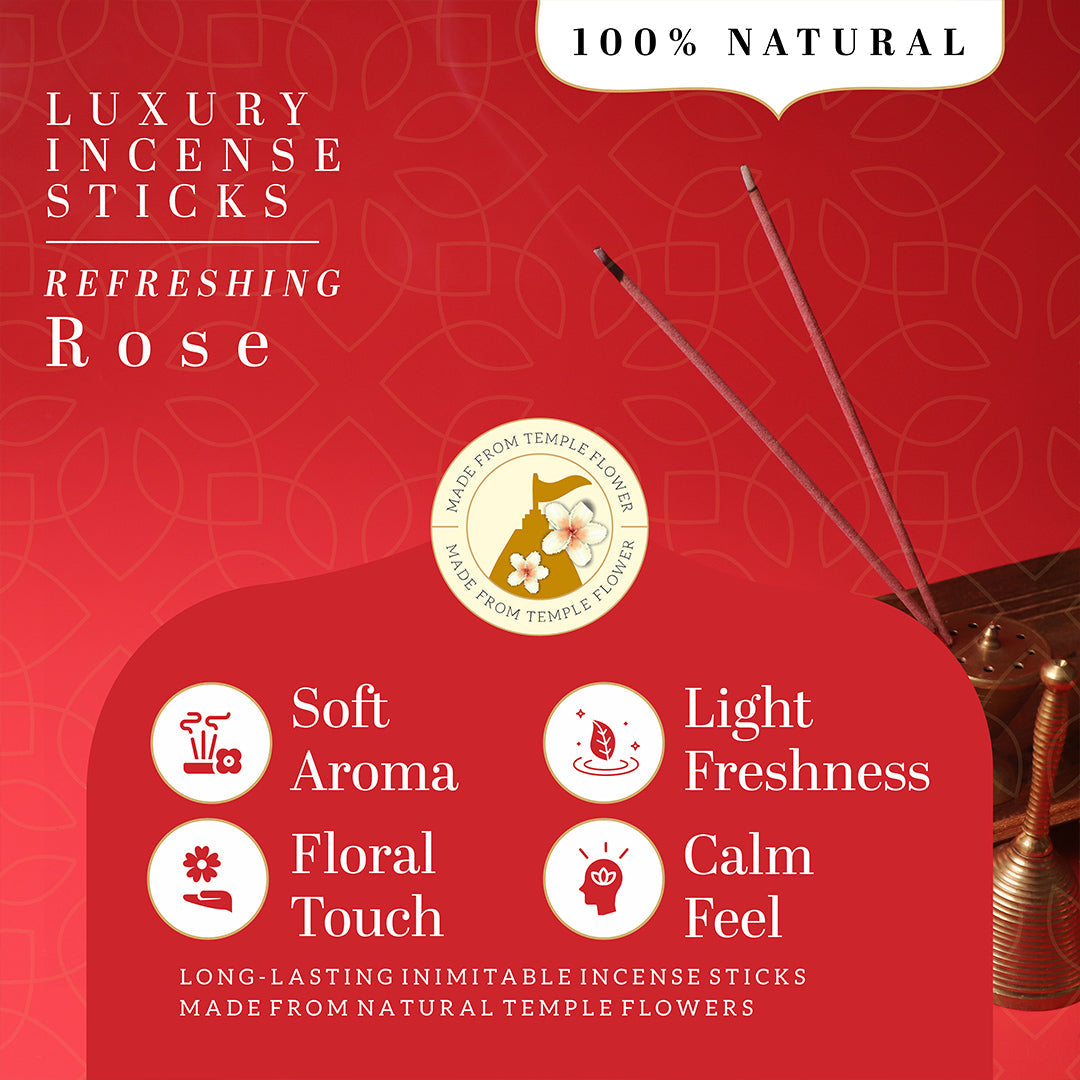 Khadi Natural Incense Sticks Rose Combo (Pack of 3)