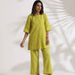 trueBrowns Lime Slub Co-ord Set - Swadesiicart