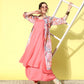 InWeave Women's Camelia Fusion Layer With Peach Sleeveless Kurta Set - Swadesiicart