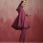 trueBrowns Mauve Cotton Dobby Co-ord set - Swadesiicart