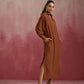 trueBrowns Brown Cotton Dobby Dress | Swadesiicart