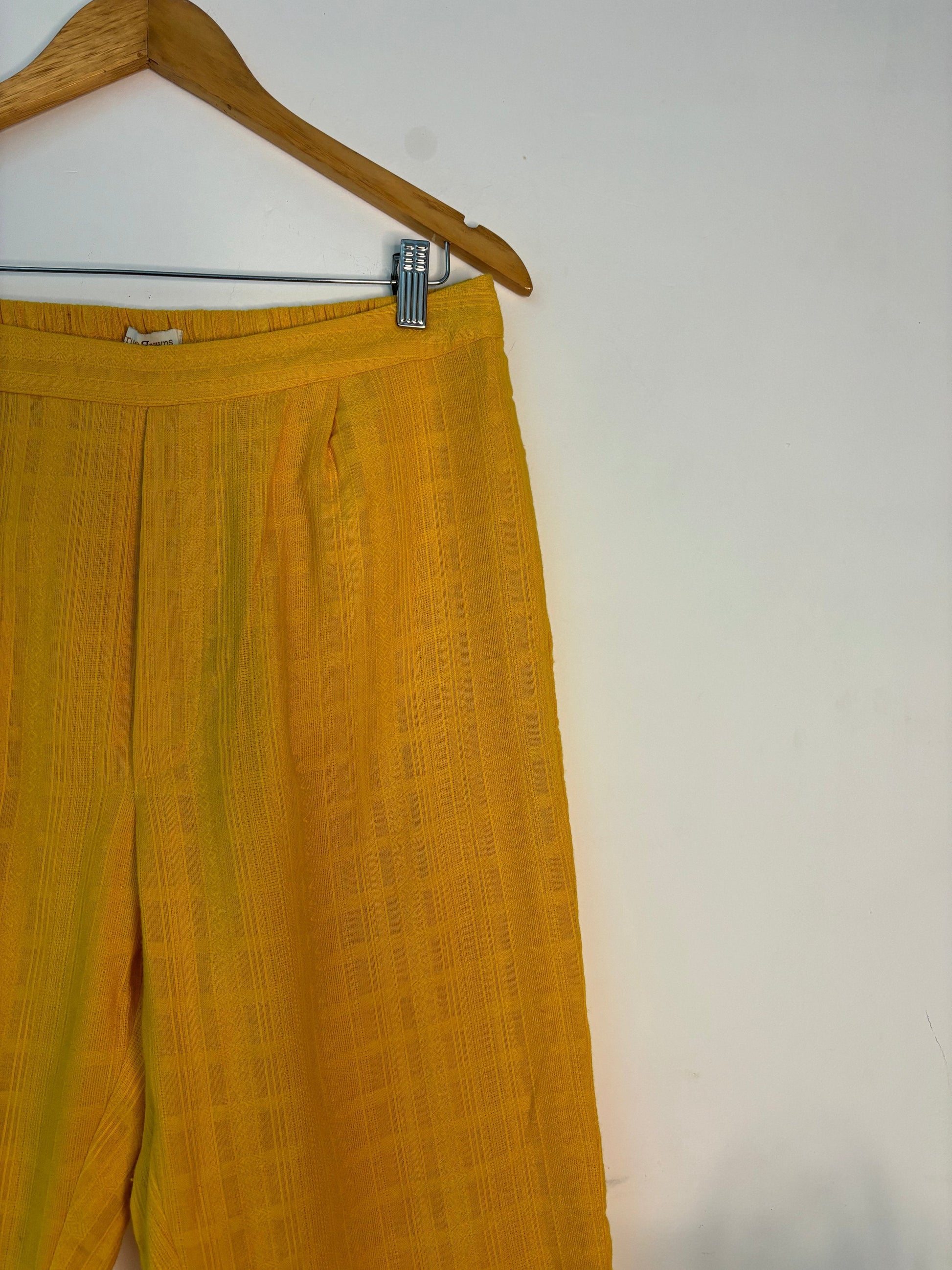 trueBrowns Mustard Gauze Dobby Pant | Swadesiicart