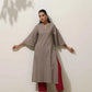 trueBrowns Grey Cotton Linen Kurta Pant Set | Swadesiicart