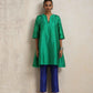 trueBrowns Bright Green Silk Kurta Co-ord Set - Swadesiicart