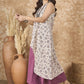 InWeave Dusty Mauve Side Asymmetric Kurta Set - Swadesiicart