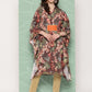 Ahalyaa Women Floral Printed Flared Sleeves Gotta Patti Crepe Kaftan Kurta | Swadesiicart