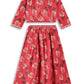 Ahalyaa Girls Floral Printed Velvet Ready to Wear Kids Lehenga Choli | Swadesiicart