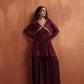 trueBrowns Purple Floral Print Sharara Set | Swadesiicart