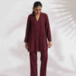 trueBrowns Maroon Dobby Co-ord Set - Swadesiicart