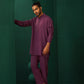 trueBrowns Men's Purple Dobby Co-ord Set - Swadesiicart