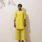 trueBrowns Lime Cotton Linen Kurta Co-Ord Set - Swadesiicart