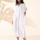 trueBrowns White Cotton Oversized Dress | Swadesiicart