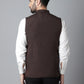 Even Apparels Men's Brown Nehru Jacket With Welt Pockets | Swadesiicart