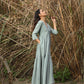 trueBrowns Blue Cotton Tiered Dress | Swadesiicart