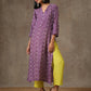 trueBrowns Purple White Lehariya Printed Silk kurta Pant Set | Swadesiicart