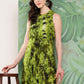 InWeave Women's Green Tie And Die Dress - Swadesiicart