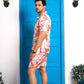 Noroke Sustainable fabric | Linen Satin Linen Geometric Co-ord Set Men - Swadesiicart