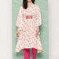 Ahalyaa Women Floral Printed Flared Sleeves Gotta Patti Crepe Kaftan Kurta | Swadesiicart