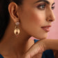 trueBrowns Brass Pink Stone Paisley Earrings - Swadesiicart