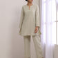 trueBrowns Light Grey Slub Co-Ord Set - Swadesiicart